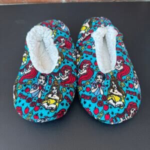 Disney Princess Grippy Slipper Socks Belle Snow White Ariel Blue